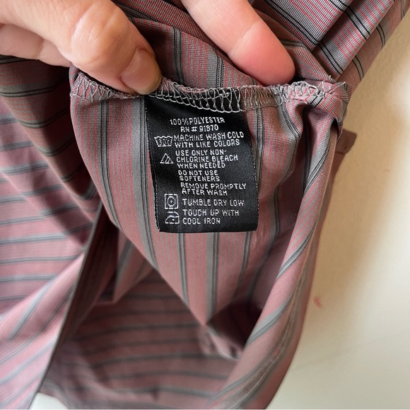 PGA Tour Men’s Striped Golf Polo Shirt Size Medium Performance Moisture Wicking - Picture 3 of 9